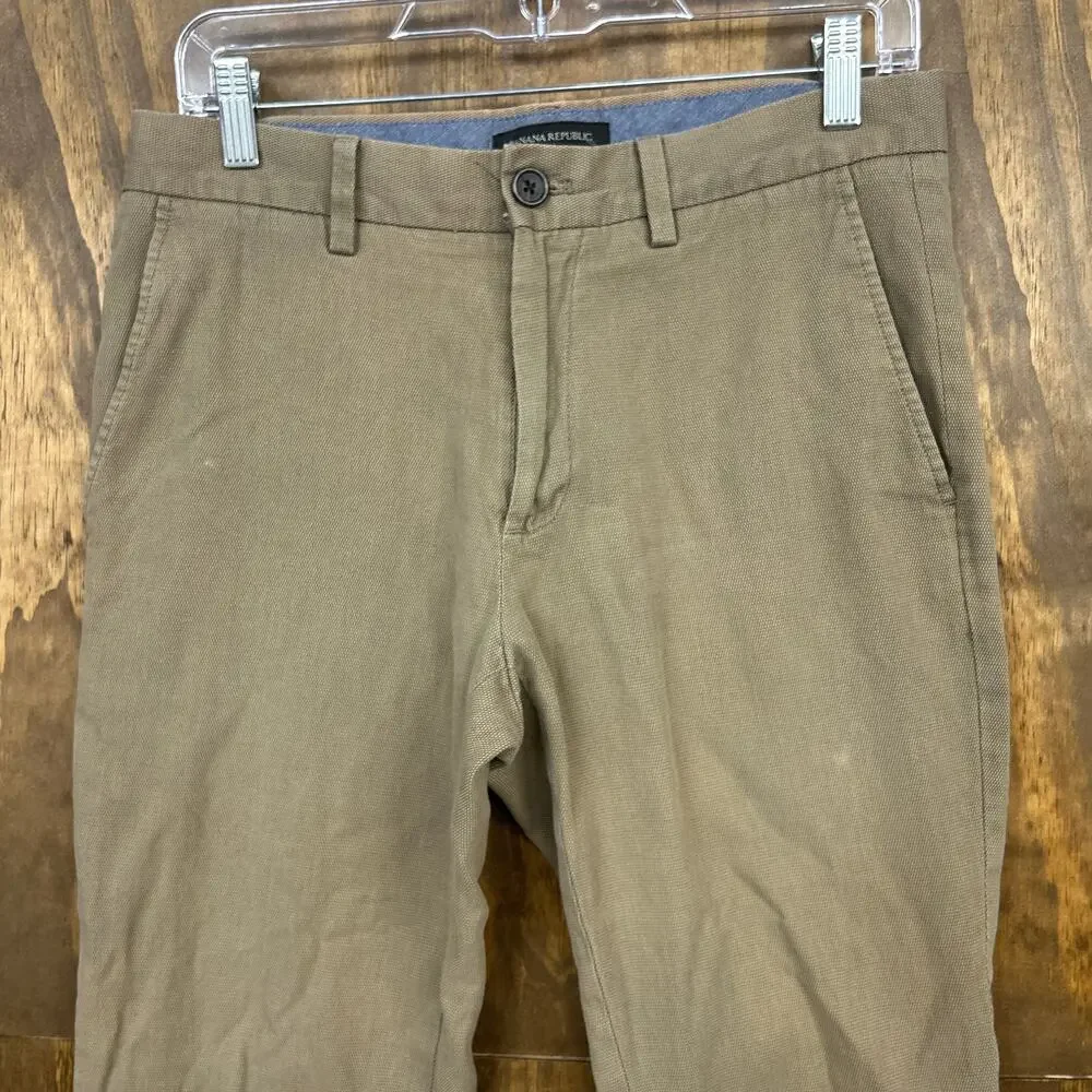 Banana Republic Mens Pants Brown Aiden Fit 100% Cotton Corpcore 30x30